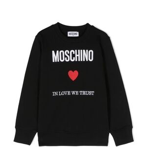 Moschino Black Sweatshirt with Red Heart and White Logo Text